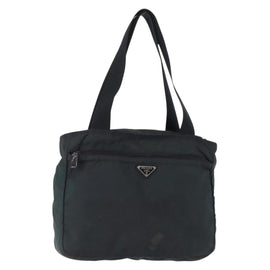PRADA Tote Bag Nylon Green Silver Auth 156243