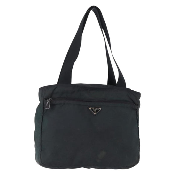 PRADA Tote Bag Nylon Green Silver Auth 156243