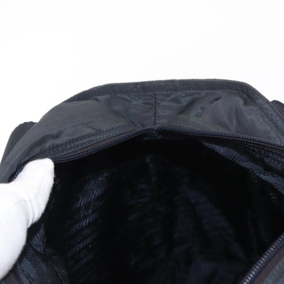 PRADA Tote Bag Nylon Green Silver Auth 156243