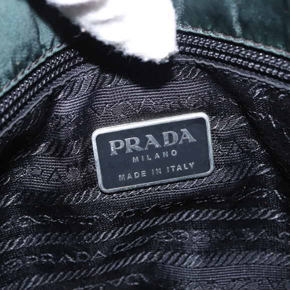 PRADA Shoulder Bag Nylon Green Silver Auth 156244