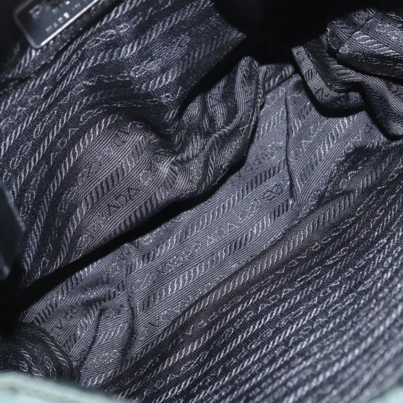 PRADA Shoulder Bag Nylon Green Silver Auth 156244