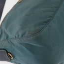 PRADA Shoulder Bag Nylon Green Gold Auth 156245-9