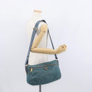 PRADA Shoulder Bag Nylon Green Gold Auth 156245-24