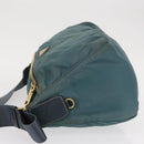 PRADA Shoulder Bag Nylon Green Gold Auth 156245-4