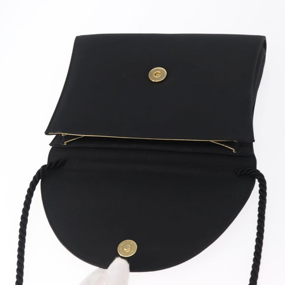 Salvatore Ferragamo Vala Shoulder Bag Nylon Black Gold Auth 156246