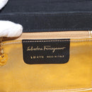 Salvatore Ferragamo Vala Shoulder Bag Nylon Black Gold Auth 156246-12
