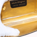 Salvatore Ferragamo Vala Shoulder Bag Nylon Black Gold Auth 156246-11