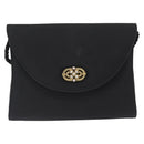 Salvatore Ferragamo Vala Shoulder Bag Nylon Black Gold Auth 156246-13