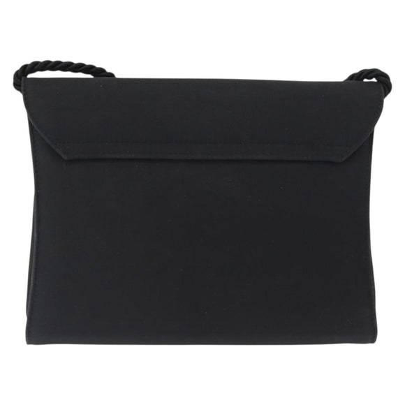 Salvatore Ferragamo Vala Shoulder Bag Nylon Black Gold Auth 156246