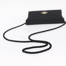 Salvatore Ferragamo Vala Shoulder Bag Nylon Black Gold Auth 156246-7