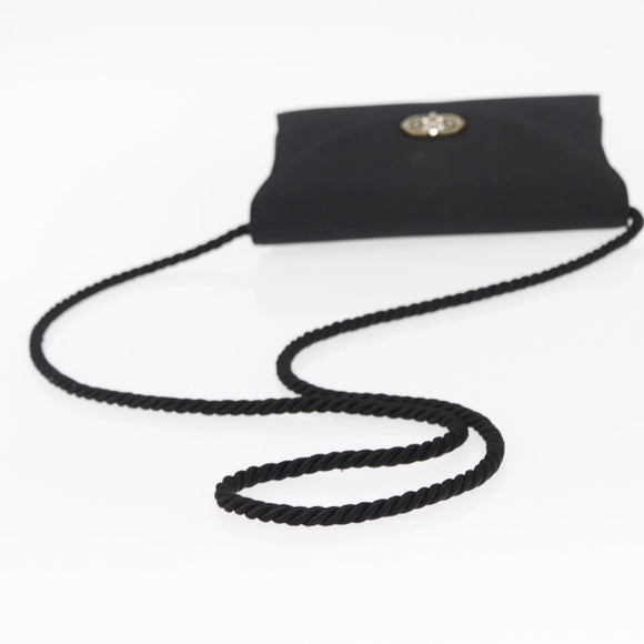 Salvatore Ferragamo Vala Shoulder Bag Nylon Black Gold Auth 156246