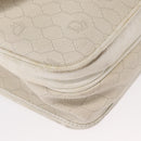 Christian Dior Honeycomb Canvas Shoulder Bag PVC Gold White Auth 156247-10