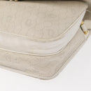 Christian Dior Honeycomb Canvas Shoulder Bag PVC Gold White Auth 156247-11