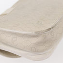 Christian Dior Honeycomb Canvas Shoulder Bag PVC Gold White Auth 156247-12