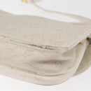 Christian Dior Honeycomb Canvas Shoulder Bag PVC Gold White Auth 156247-13