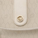 Christian Dior Honeycomb Canvas Shoulder Bag PVC Gold White Auth 156247-14