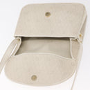 Christian Dior Honeycomb Canvas Shoulder Bag PVC Gold White Auth 156247-15