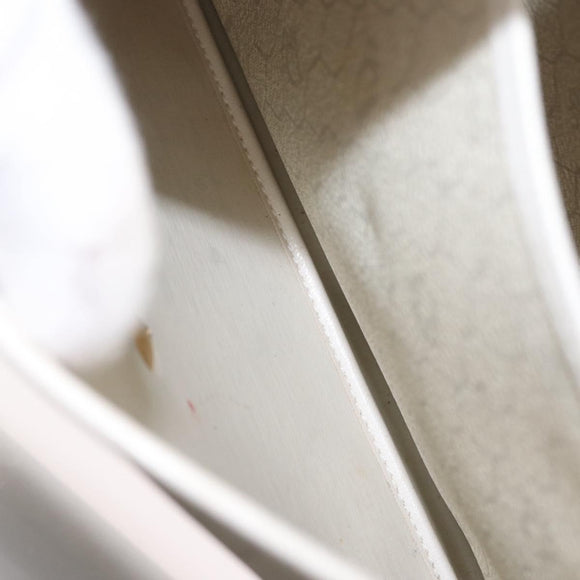 Christian Dior Honeycomb Canvas Shoulder Bag PVC Gold White Auth 156247