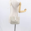 Christian Dior Honeycomb Canvas Shoulder Bag PVC Gold White Auth 156247-23