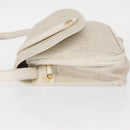 Christian Dior Honeycomb Canvas Shoulder Bag PVC Gold White Auth 156247-5
