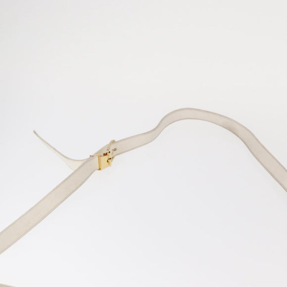 Christian Dior Honeycomb Canvas Shoulder Bag PVC Gold White Auth 156247