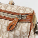 Christian Dior Trotter Canvas Romantic Chain Bag PVC Beige Silver Auth 156248-18