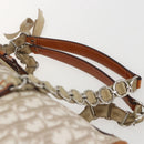 Christian Dior Trotter Canvas Romantic Chain Bag PVC Beige Silver Auth 156248-8