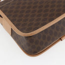 CELINE Macadam Canvas Circle Shoulder Bag PVC Leather Brown Gold Auth 156249V-17