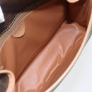 CELINE Macadam Canvas Circle Shoulder Bag PVC Leather Brown Gold Auth 156249V-9