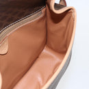 CELINE Macadam Canvas Circle Shoulder Bag PVC Leather Brown Gold Auth 156249V-19