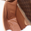 CELINE Macadam Canvas Circle Shoulder Bag PVC Leather Brown Gold Auth 156249V-20