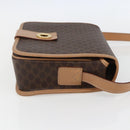 CELINE Macadam Canvas Circle Shoulder Bag PVC Leather Brown Gold Auth 156249V-4