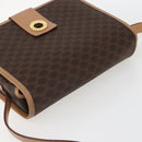 CELINE Macadam Canvas Circle Shoulder Bag PVC Leather Brown Gold Auth 156249V-6