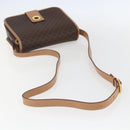CELINE Macadam Canvas Circle Shoulder Bag PVC Leather Brown Gold Auth 156249V-7