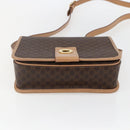 CELINE Macadam Canvas Circle Shoulder Bag PVC Leather Brown Gold Auth 156249V-5