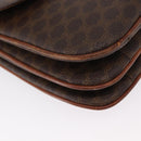 CELINE Macadam Canvas Shoulder Bag PVC Leather Brown Gold Auth 156250-14