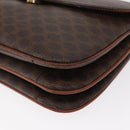 CELINE Macadam Canvas Shoulder Bag PVC Leather Brown Gold Auth 156250-15