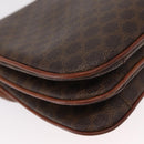 CELINE Macadam Canvas Shoulder Bag PVC Leather Brown Gold Auth 156250-16