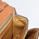 CELINE Macadam Canvas Shoulder Bag PVC Leather Brown Gold Auth 156250-20