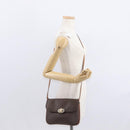 CELINE Macadam Canvas Shoulder Bag PVC Leather Brown Gold Auth 156250-24