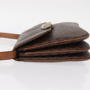 CELINE Macadam Canvas Shoulder Bag PVC Leather Brown Gold Auth 156250-4