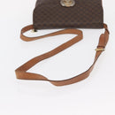 CELINE Macadam Canvas Shoulder Bag PVC Leather Brown Gold Auth 156250-7