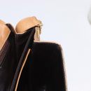 CELINE Macadam Canvas Shoulder Bag PVC Brown Gold Auth 156251-20