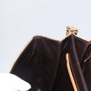 CELINE Macadam Canvas Shoulder Bag PVC Brown Gold Auth 156251-21