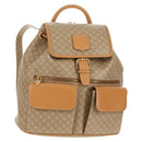 CELINE Macadam Canvas Backpack PVC Beige Gold Auth 156252V-1