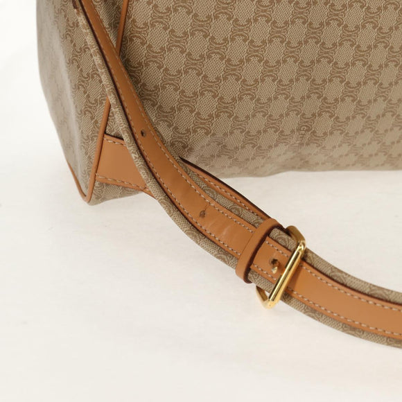 CELINE Macadam Canvas Backpack PVC Beige Gold Auth 156252V