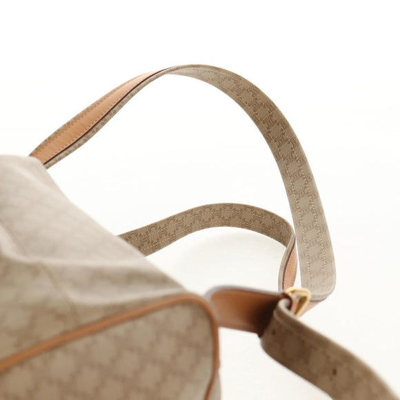 CELINE Macadam Canvas Backpack PVC Beige Gold Auth 156252V