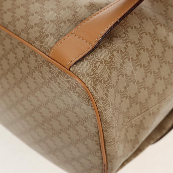 CELINE Macadam Canvas Backpack PVC Beige Gold Auth 156252V