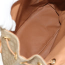 CELINE Macadam Canvas Backpack PVC Beige Gold Auth 156252V-26