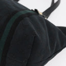 GUCCI GG Canvas Web Sherry Line Tote Bag Black Silver 137396 Auth 156253-11